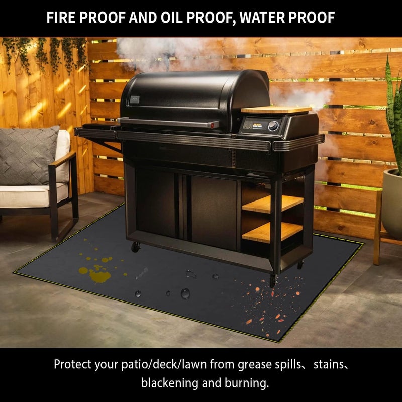 VCHOMY Under Grill Mat for Outdoor Grill Deck Patio Protector,48''x30'' Large Silicone Fireproof Waterproof Oil-proof Fire Pit Mat BBQ Floor Matt Pad - Image 4